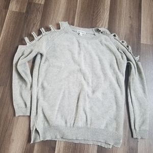 Cutout shoulder sweater